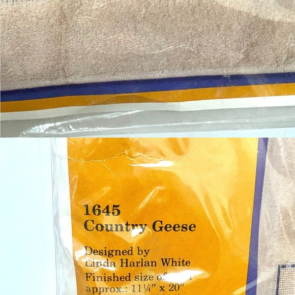 Goose and bear The Creative Circle Embroidery Kit hand towels NOS - Picture 6 of 7